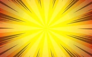 Radial halftone background and high speed abstract lines for comic illustrations vector