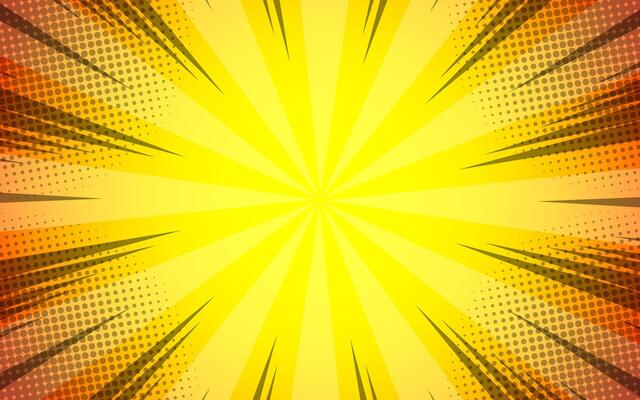 Radial halftone background and high speed abstract lines for comic illustrations