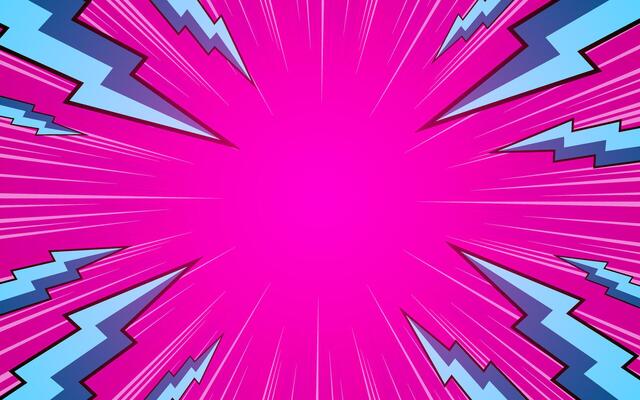 Empty comic cartoon thunder flash background illustration