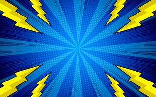 Pop art comic background with lightning flash. vector