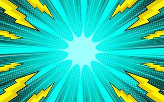 abstract comic background with thunder flash illustration vector