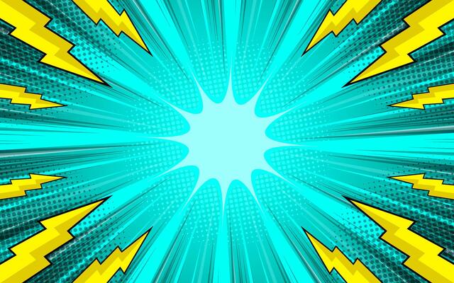 abstract comic background with thunder flash illustration