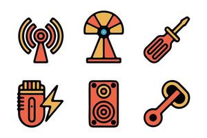 Colorful Icons of Everyday Objects vector
