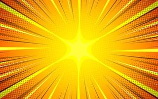 Pop art halftone background. Comic starburst pattern. Cartoon retro sunburst effect. vector
