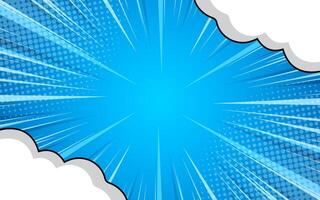 Pop art comic background with clouds and halftone dots. vector