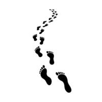 Footprints Leading Away on White Background vector