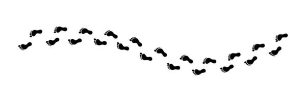 Wavy Line of Black Footprints vector