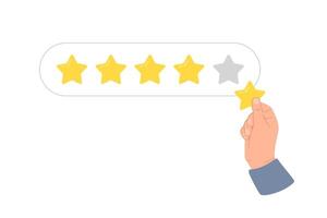 Hand Placing Star in Rating System vector