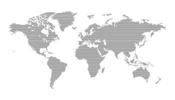 Stylized World Map with Horizontal Lines vector
