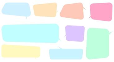 a set of various pastel colored speech bubbles vector