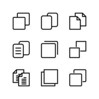 Copy icon set. Document copy icon. Link copy icon. vector