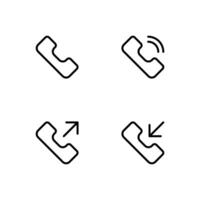 Phone icon set. Call icon. Contact icon. Incoming and outgoing call icon. vector