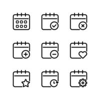 Calendar icon set. Date icon. Event date icon. vector