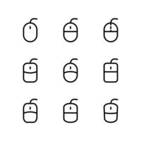 Computer mouse icon set. Mouse icon set. Cursor icon. vector