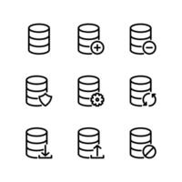 Database icon set. Database icons. vector