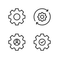 Gear icon set. Tool icon. Repair icon. Cogwheel icon. Setting icons. vector