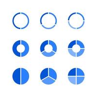 Pie chart icon set. Pie icon. vector