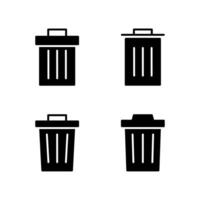 Trash bin icon set. Delete icon set. Garbage icon. vector