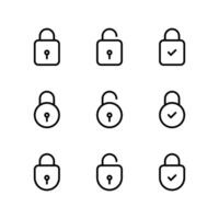 Padlock icon set. Lock icon set. Lock icon. vector