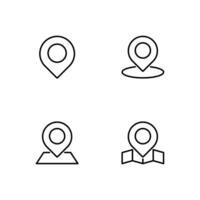 Pin point location icon set. Location icon. Address icon. Map pin icon. vector