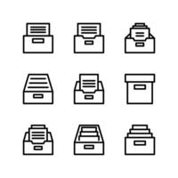 Archive icon set. Archive folder icon. Storage icon set. vector