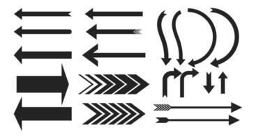 a set of various black arrow shaped collections vector