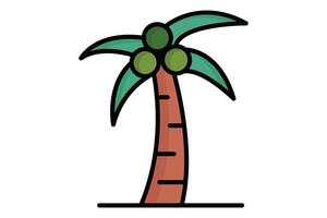 Trees icon. colored outline icon style. icon related to orchards. agriculture elements illustration vector