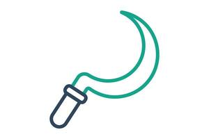 Sickle icon. line icon style. icon related to manual cultivation and work. agriculture elements illustration vector