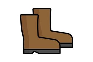 Boot icon. colored outline icon style. icon related farm boot. agriculture elements illustration vector