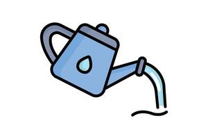 Watering can icon. colored outline icon style. icon related watering. agriculture elements illustration vector