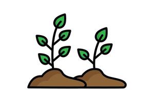 Sprout icon. colored outline icon style. icon new growth and the cycle of life. agriculture elements illustration vector