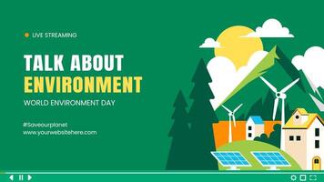 Eco Illustration for World Environment Day with Flat Thumbnail Background vector