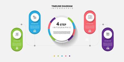 Infographic label design with circle infographic template design and 4 options or steps Can be used for process diagram, presentation, workflow layout, banner, flow chart, info graph. vector