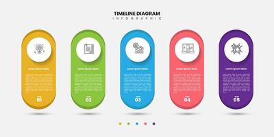 Infographic label design with circle infographic template design and 5 options or steps. Can be used for process. vector