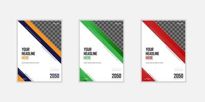 Modern folding ribbon theme book cover template in gradient color. A4 size book cover template for annual report, magazine, booklet, proposal, portfolio, poster, vector