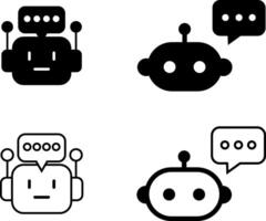 Ai chatbot icon. Chatbot and ai robot icon. Ideal for representing virtual assistants, customer service bots, and artificial intelligence interfaces vector