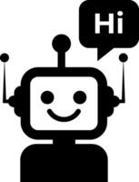 Ai chatbot assistant icon. Artificial intelligence. Using ai chat bot for virtual assistant. Cute chatbot robot saying hi vector