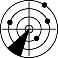 Radar Icon for Tracking and Navigation Systems. Radar Screen with Target Blips Isolated on a Transparent Background vector