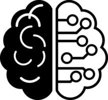 Artificial Intelligence Brain Circuit Icon vector
