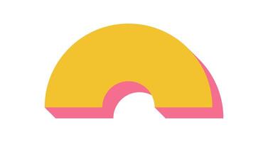 Bold abstract sticker icon. Modern graphic shape with flat design and brutalism influence. This unique element features a striking curve and shadow, creating a captivating visual effect. Ideal for vector