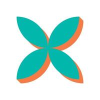 Bold flower icon in flat style. Abstract shape and figure create a modern symbol. This graphic element features brutalist aesthetics, ideal for contemporary design projects and artistic expressions. vector