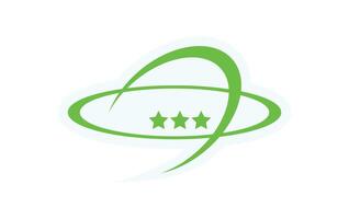Y2K abstract space sticker. Modern icon with retro aesthetic. Cool symbol and shape with star and comet elements, suitable for decoration trendy collection. vector
