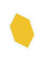 Bold hexagon element sticker. Abstract shape element with a flat design. Geometric context with brutalist influence, modern aesthetic, and potential usage in graphic projects. vector
