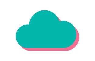 Brutalist cloud icon. Abstract figure in flat shape with shadow. Minimal modern element, brutalism aesthetic, graphic style, suitable for contemporary design projects. vector