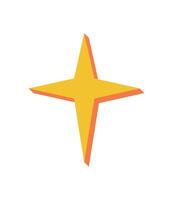 Bold star icon in flat style. Abstract geometric shape with fun elements and modern design. The brutalist figure casts a shadow, showcasing a unique aesthetic, ideal for contemporary projects. vector