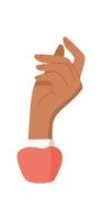Female hand gesture icon. Human symbol of giving and receiving. Flat design, graphic style, suitable for various applications like charity, donation, or communication concepts. vector