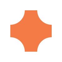 Modern abstract geometric shape. Flat icon symbol representing a unique form. This bold element captures the essence of brutalism and y2k aesthetics, suitable for contemporary graphic applications. vector
