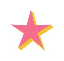 Bold star shape icon. Modern symbol and element with flat style. Abstract shape with shadow, graphic representation of y2k brutalism. Perfect for decoration and contemporary designs. vector