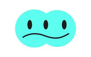 Y2K smile emoji shape. Cute symbol with a modern flat shape. Retro element of the 90s, abstract design, trendy aesthetic. Ideal for decoration, badges, and graphic collections. vector