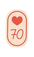 Heart tracker app displayed on a flat screen. Mobile health application shows vital information with a simple layout. User device for monitoring fitness, digital technology, great for personal use. vector